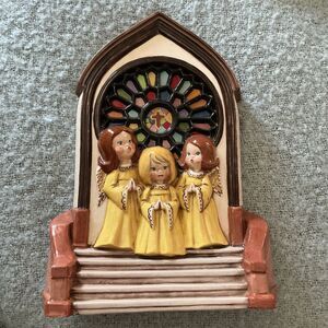 Vintage 1974 Byron Molds Ceramic Angel Choir Church Christmas Figurine 14in